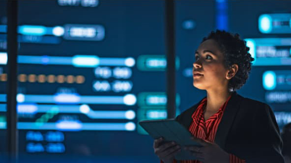 una chica con una tablet